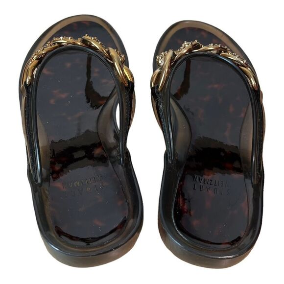 Stuart Weitzman Gold Gem Chain Jelly Sandals - Picture 3 of 9